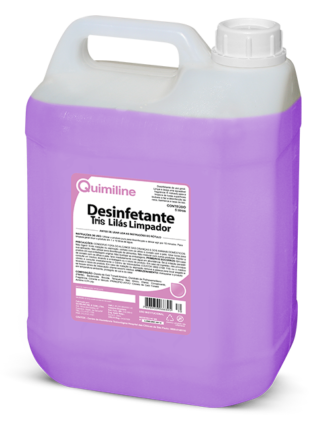 Desinfetante líquido em embalagem de 1L, frasco plástico colorido